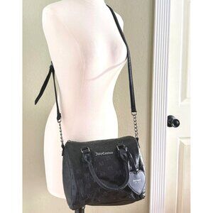 Juicy couture Black faux leather crossbody heartless shoulder/handbag chain stra